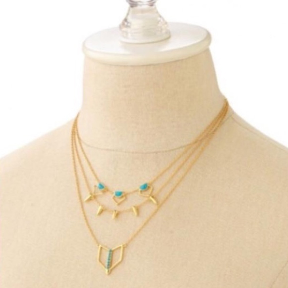 :: S&D Gold/Turquoise Layering Necklace [6 in 1] - Picture 4 of 7